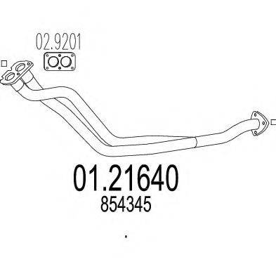 MTS 0121640 Труба вихлопного газу
