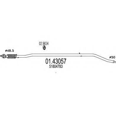 MTS 0143057 Труба вихлопного газу