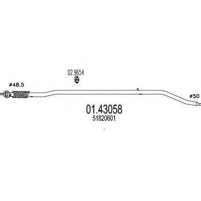 MTS 0143058 Труба вихлопного газу