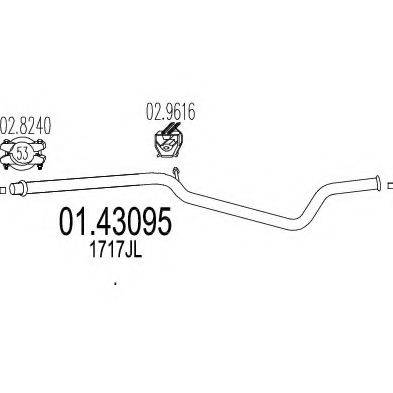 MTS 0143095 Труба вихлопного газу