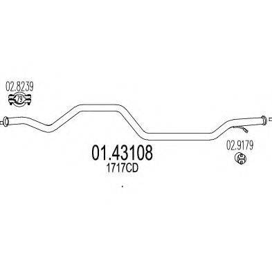 MTS 0143108 Труба вихлопного газу