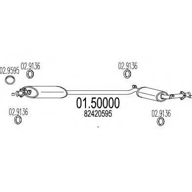 MTS 0150000 Середній глушник вихлопних газів