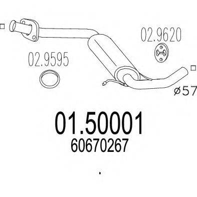 MTS 0150001 Середній глушник вихлопних газів
