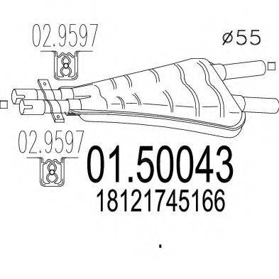 MTS 0150043 Середній глушник вихлопних газів