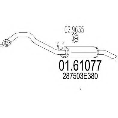 MTS 0161077 Глушник вихлопних газів кінцевий