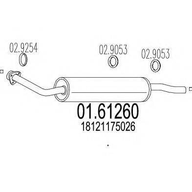 MTS 0161260 Глушник вихлопних газів кінцевий