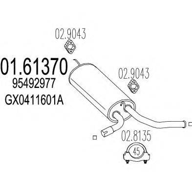 MTS 0161370 Глушник вихлопних газів кінцевий