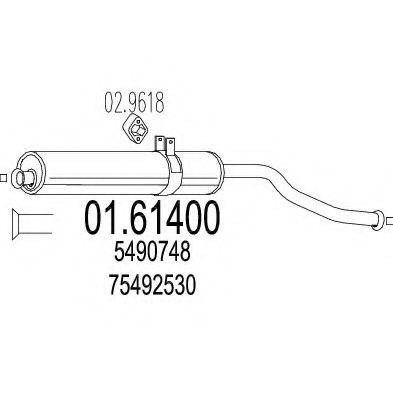MTS 0161400 Глушник вихлопних газів кінцевий