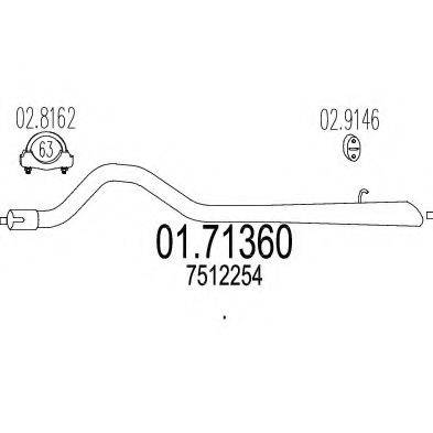 MTS 0171360 Труба вихлопного газу