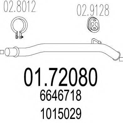 MTS 0172080 Труба вихлопного газу