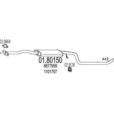 MTS 0180150 Середній глушник вихлопних газів