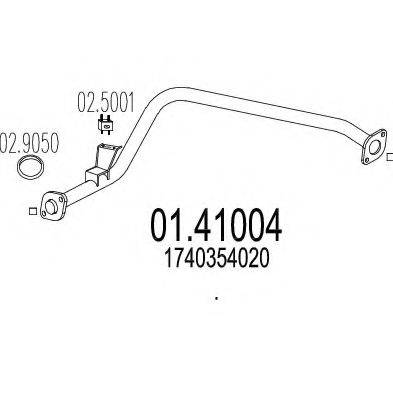 MTS 0141004 Труба вихлопного газу