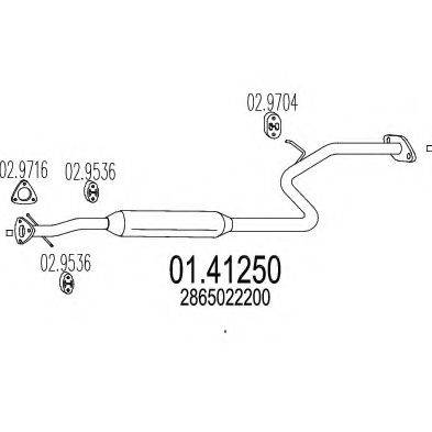 MTS 0141250 Труба вихлопного газу