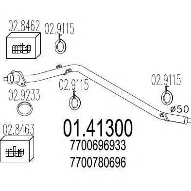 MTS 0141300 Труба вихлопного газу