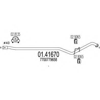 MTS 0141670 Труба вихлопного газу