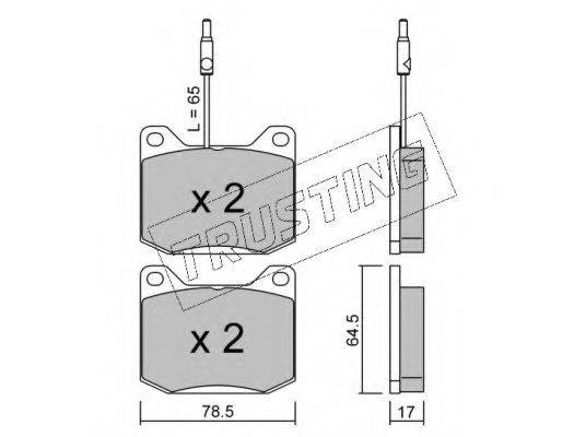 TRUSTING 0820 Комплект гальмівних колодок, дискове гальмо