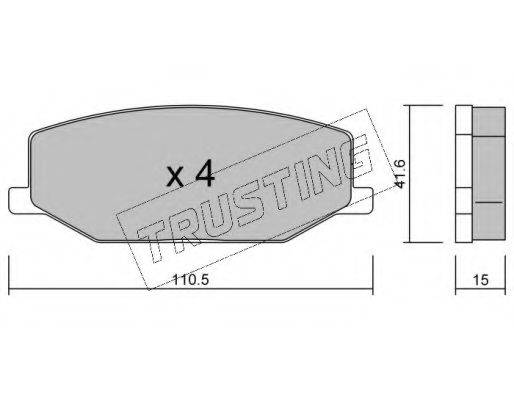 TRUSTING 0990 Комплект гальмівних колодок, дискове гальмо
