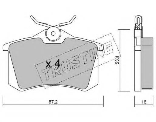 TRUSTING 1022 Комплект гальмівних колодок, дискове гальмо