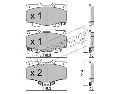 TRUSTING 1310 Комплект гальмівних колодок, дискове гальмо