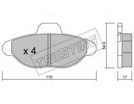 TRUSTING 1390 Комплект гальмівних колодок, дискове гальмо