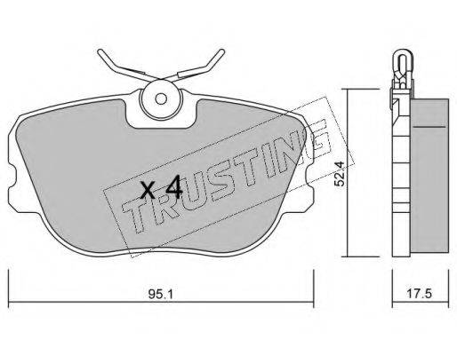 TRUSTING 1530 Комплект гальмівних колодок, дискове гальмо
