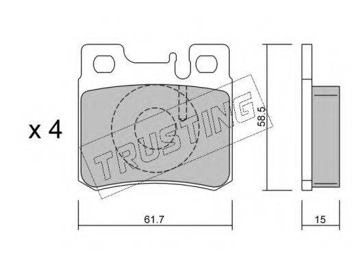 TRUSTING 2120 Комплект гальмівних колодок, дискове гальмо