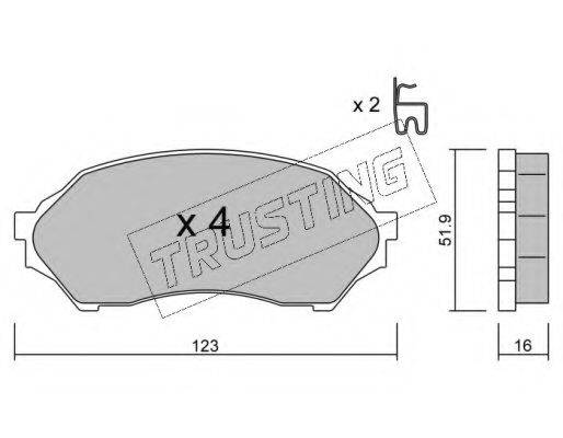 TRUSTING 3960 Комплект гальмівних колодок, дискове гальмо