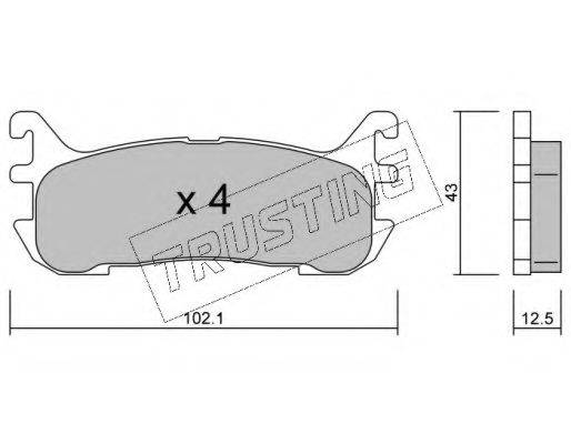TRUSTING 4080 Комплект гальмівних колодок, дискове гальмо