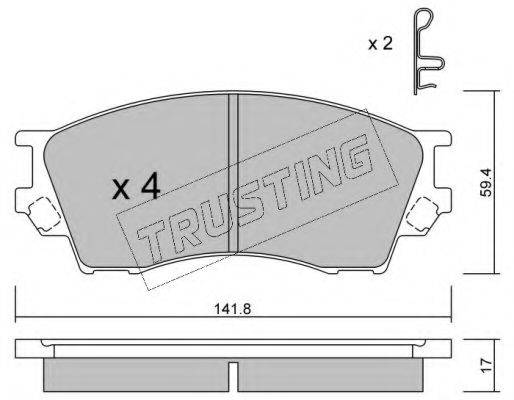 TRUSTING 4890 Комплект гальмівних колодок, дискове гальмо