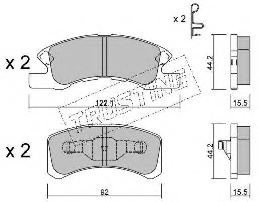 TRUSTING 6210 Комплект гальмівних колодок, дискове гальмо