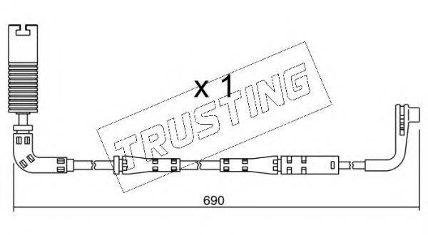 TRUSTING SU157 Сигналізатор, знос гальмівних колодок