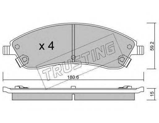 TRUSTING 7150 Комплект гальмівних колодок, дискове гальмо