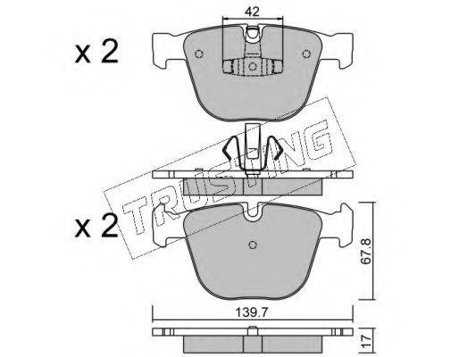 TRUSTING 7896 Комплект гальмівних колодок, дискове гальмо