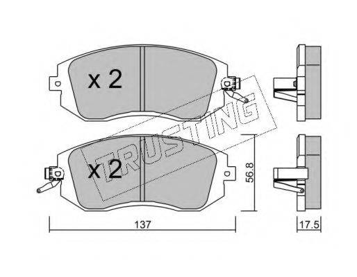 TRUSTING 5161 Комплект гальмівних колодок, дискове гальмо