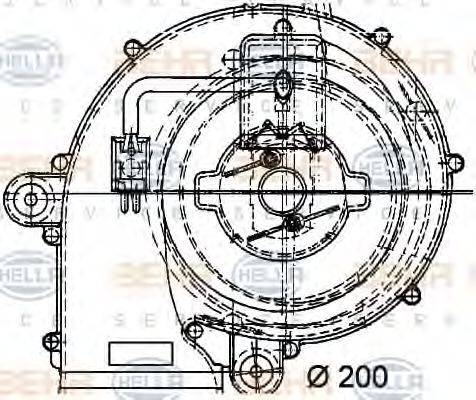 HELLA 8EW009159221 Вентилятор, охолодження двигуна