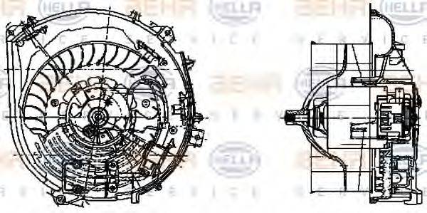 HELLA 8EW009159351 Вентилятор салону