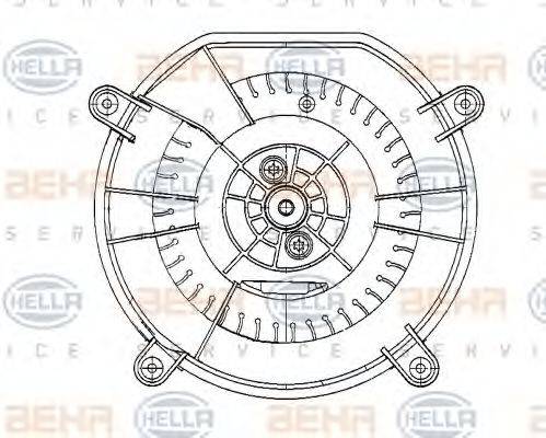 HELLA 8EW009159601 Вентилятор салону