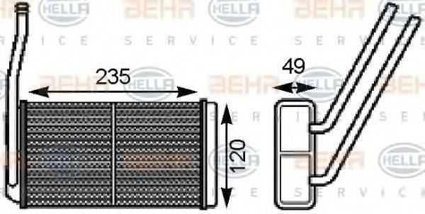 HELLA 8FH351000161 Теплообмінник, опалення салону