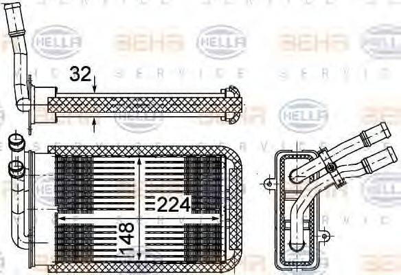 HELLA 8FH351002141 Теплообмінник, опалення салону