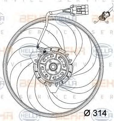 HELLA 8EW351034421 Вентилятор, конденсатор кондиціонера