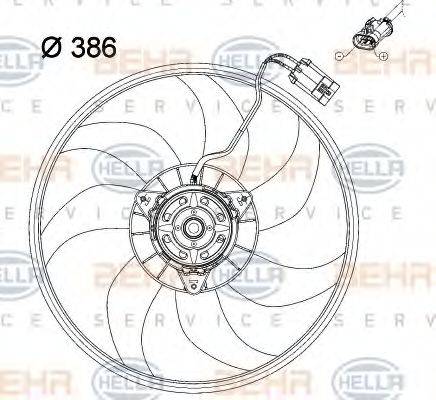 HELLA 8EW351034431 Вентилятор, охолодження двигуна