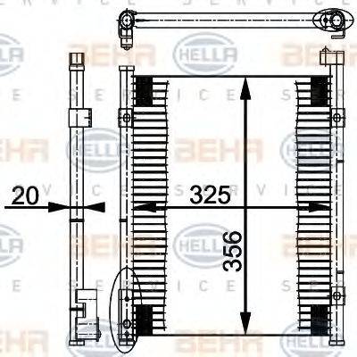 HELLA 8FC351037021 Конденсатор, кондиціонер