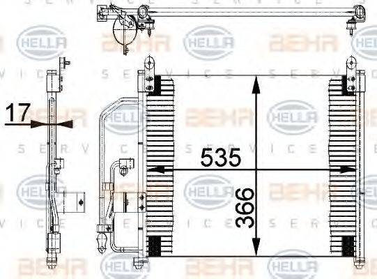 HELLA 8FC351037221 Конденсатор, кондиціонер