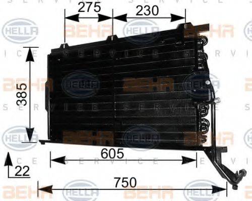 HELLA 8FC351037321 Конденсатор, кондиціонер