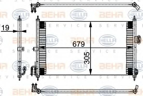 HELLA 8FC351038581 Конденсатор, кондиціонер