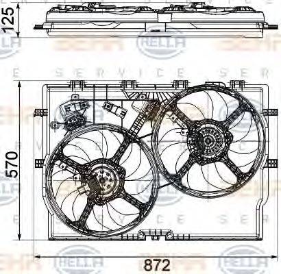 HELLA 8EW351040631 Вентилятор, охолодження двигуна