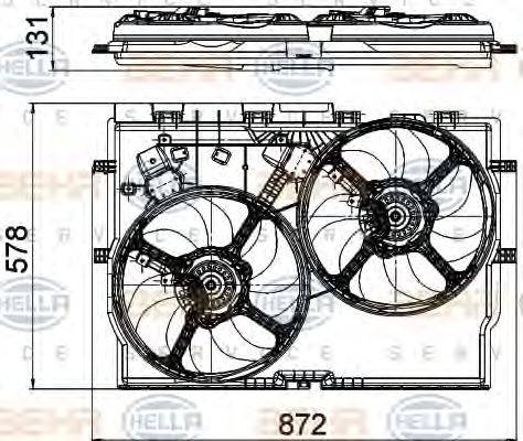 HELLA 8EW351041441 Вентилятор, охолодження двигуна