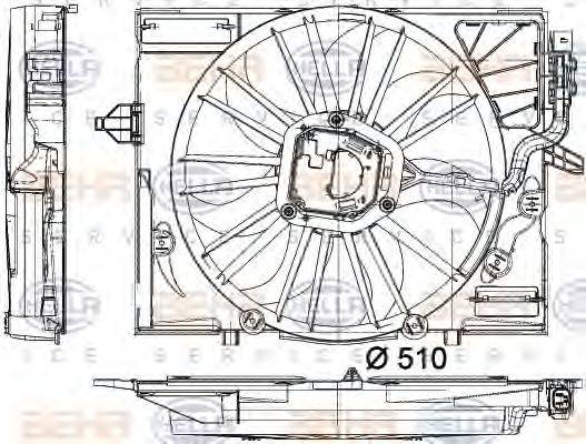 HELLA 8EW351043081 Вентилятор, охолодження двигуна