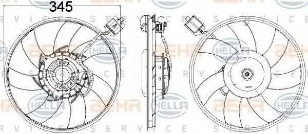 HELLA 8EW351104481 Вентилятор, охолодження двигуна