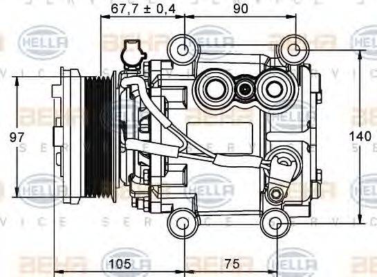 HELLA 8FK351113221 Компресор, кондиціонер